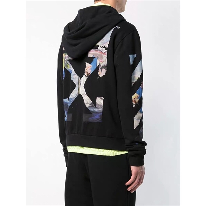 

Sweatshirts Hoodies Off Style White Monet Watercolor Oil Painting Boat Zipper Cardigan Sweater Hip Hop Loose Fashion Brand Arrstyle Coat Men, Black