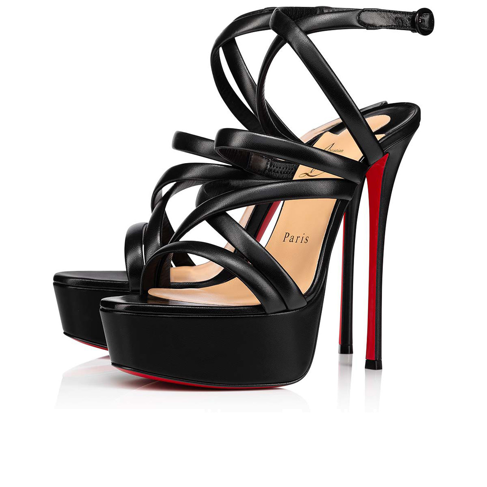 

Luxury Elegant Women Red Bottom Pumps Sandal Peep Toes Cleissimo Alta 150mm Design Leather High Heels Sexy Lady Foot Strap Sandals Fish Mouth Stiletto Heel Box EU 35-43, #1