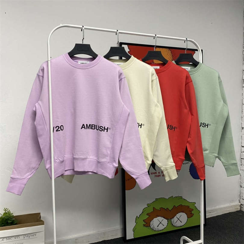 

Ambush Extra letter Printing Sweatshirt Winter Hoodies O Neck Casual Cats Sweatshirts Basic Trui Women Hoodie, Black