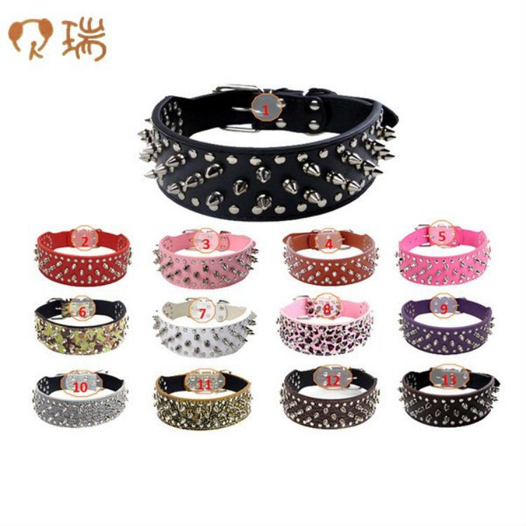 

Punk Rivet Pet Collar Large Dog Pu Leash Creative Double-Layer Canvas Anti-Break Collars & Leashes