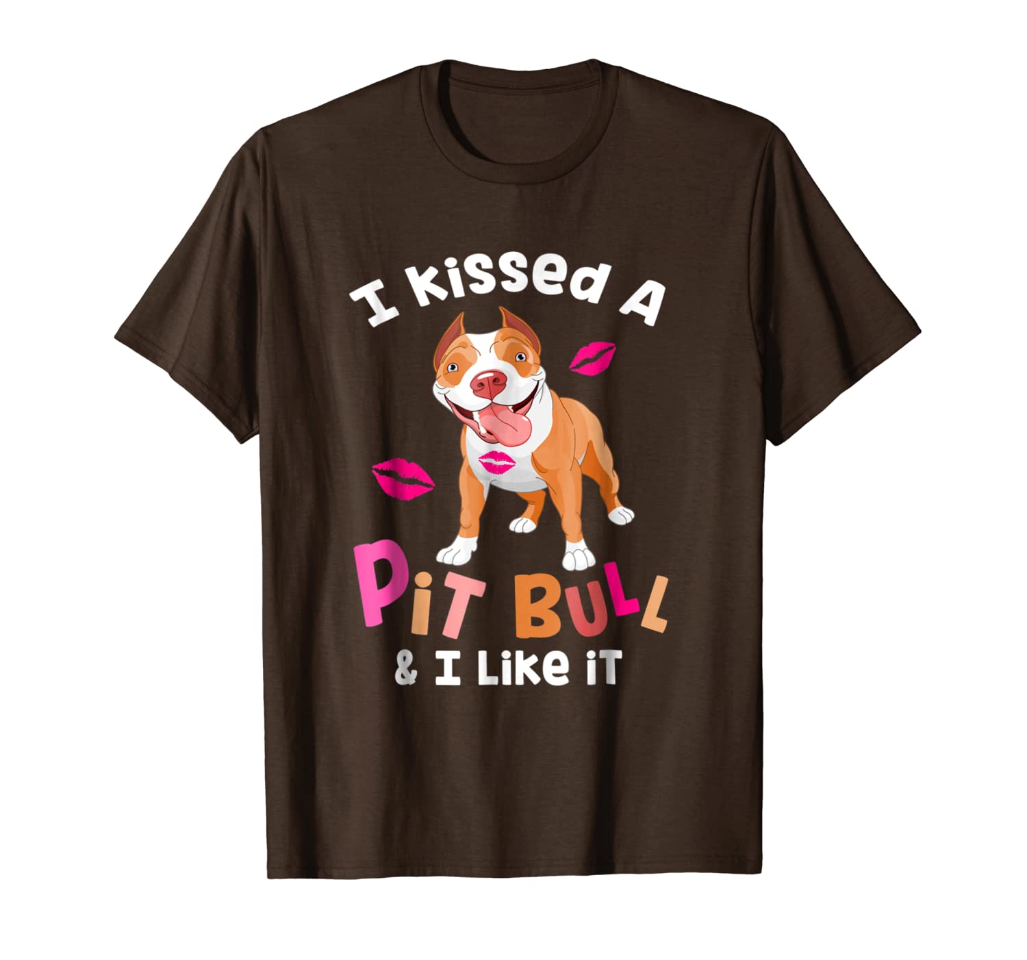 

i kissed a pitbull and i like it funny bully t-shirt, White;black