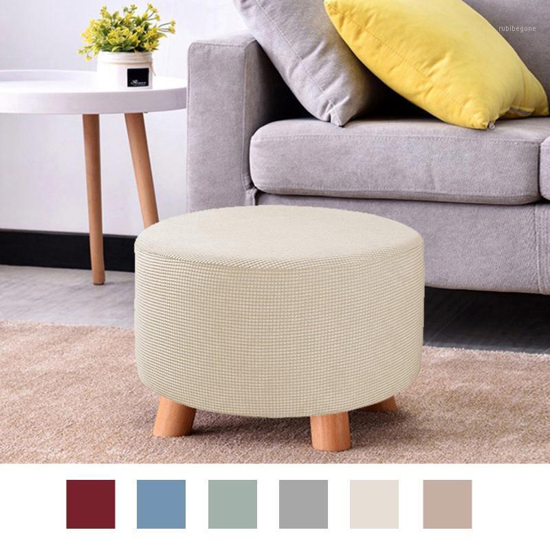 

Round Ottoman Slipcovers Footstool Cover Removable Covers Dustproof Chair