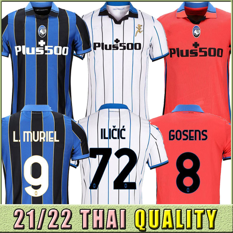 

New 21-22 Atalanta FC Soccer Jerseys GOMEZ 2021 2022 L.MURIEL ILICIC DE ROON DUVAN Atalantas Jersey Men kids kit Football Shirts Uniforms thailand, Home