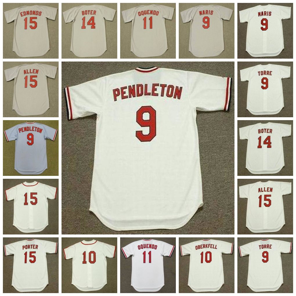 

St. Louis Vintage Baseball Jersey 9 JOE TORRE 1969 ROGER MARIS 1967 TERRY PENDLETON 1985 MIZE OBERKFELL OQUENDO 14 KEN BOYER 1964 PORTER SIS, Blue;black