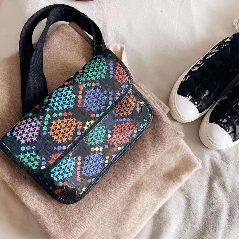 

High-end luxury leather bag leathers clutch 19 series authentic ladies fashion all-match messenger female small bags tide printing one-shoul