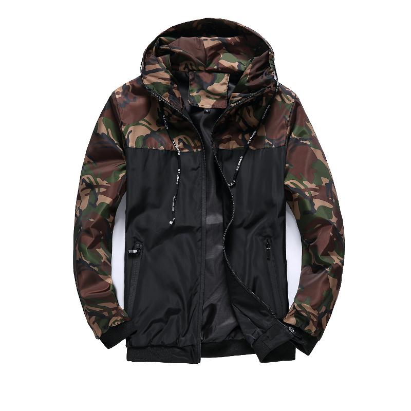 

Men's Jackets Camouflage Jacket Tooling Hooded Color Matching Youth Wish Amazon Shrimp Leather Manufacturer, Red