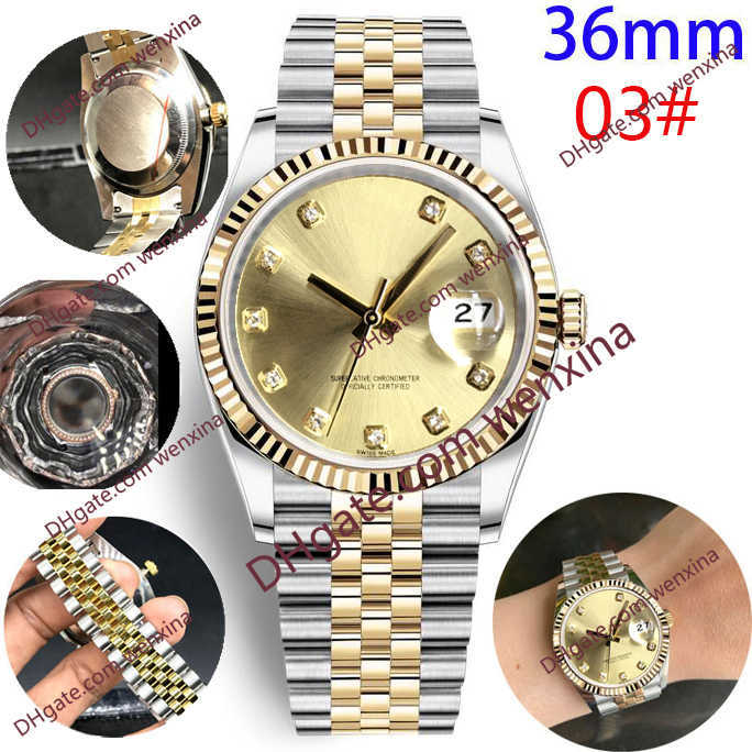 

High Deluxe Waterproof Women watch Automatic Watches 36mm Diamond watch Stainless steel Couples Style Classic Wristwatches, 03