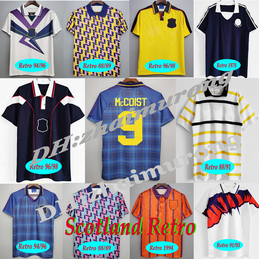 

1978 Scotland Alba HOME Soccer jersey 1988 1989 1990 1991 1993 1994 International McCOIST AWAY McAllister 1996 1998 classic Vintage Retro Football Shirt, Retro 94/96