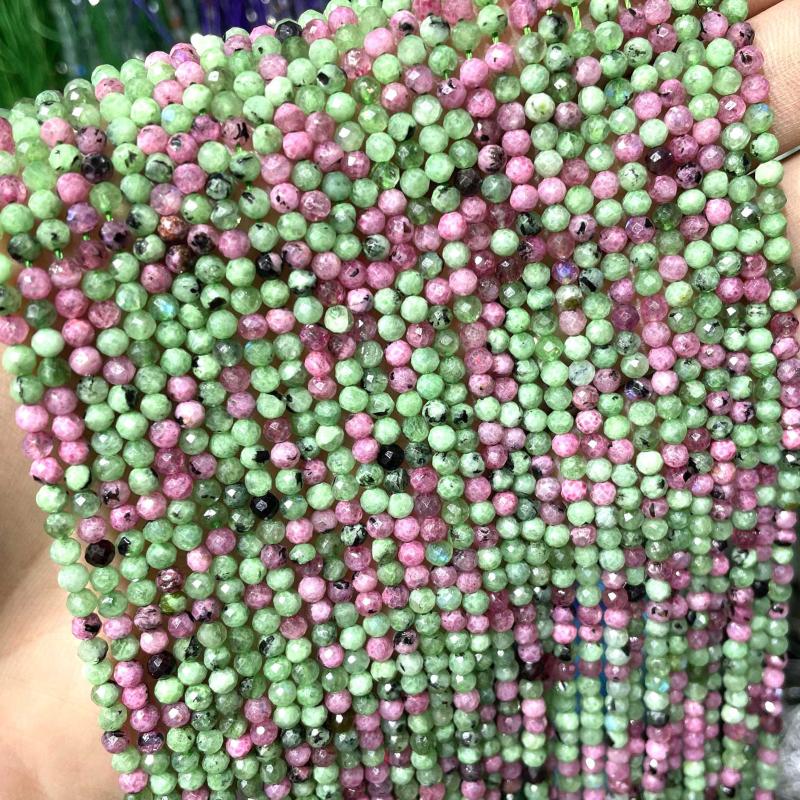 

Other 2 3 4mm Natural Faceted Epidote Zoisite Stone Loose Spacer Round Beads For Jewelry Making DIY Bracelet Necklace Accessories