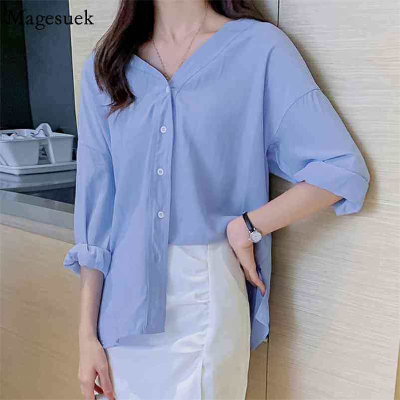 

Autumn Korean style Slim Women Blouse Long Sleeve Casual Female Shirt Plus Size Cardigan V-Neck Tops Blusas Mujer 10322 210518, Orange