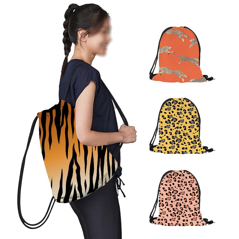 

Backpack Elegent Leopard Print Drawstring Bag For Women Men GYM Yoga Zebra Tiger Stripe Cute Boys Girls Kids Bookbag Gift, Pattern 4