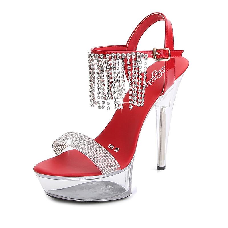 

Sandals Striptease Shoes Pole Dance High Heels Sexy Women's Transparent Wedding 2021 Stiletto Heel Women, A1 13cm