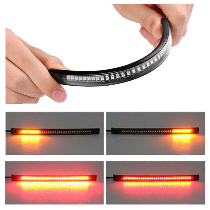 

Flexible 1PC Universal Brake Tail Stop Light Led Strip Motorcycle Led Tail Light Turn Signal Brake License Plate Strip Flexible
