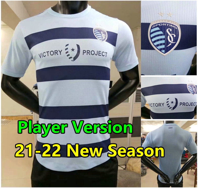 

21 22 Sporting Kansas City soccer jerseys Player Version 2021 2022 PULIDO BUSIO RUSSELL ZUSI football shirts home adult maillot de futol, 21-22 home