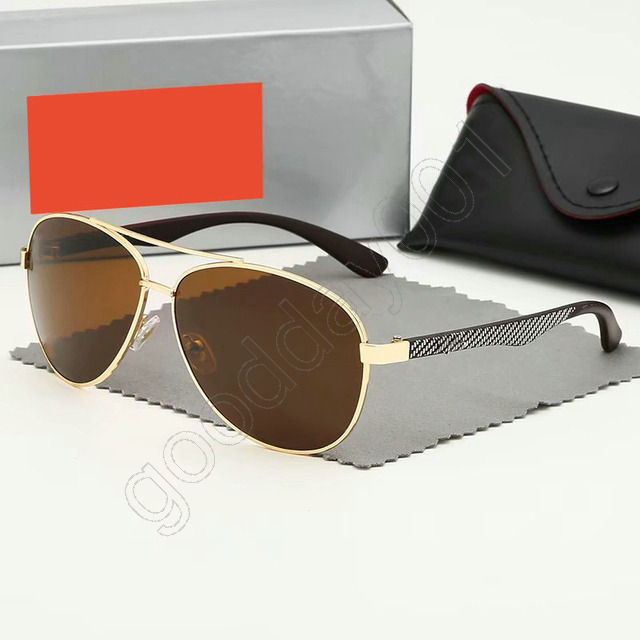 

Hot RAY Brand Design Sunglasses Vintage Pilot Sun Glasses Band Polarized UV400 glass lens Men Women sunglasses with box