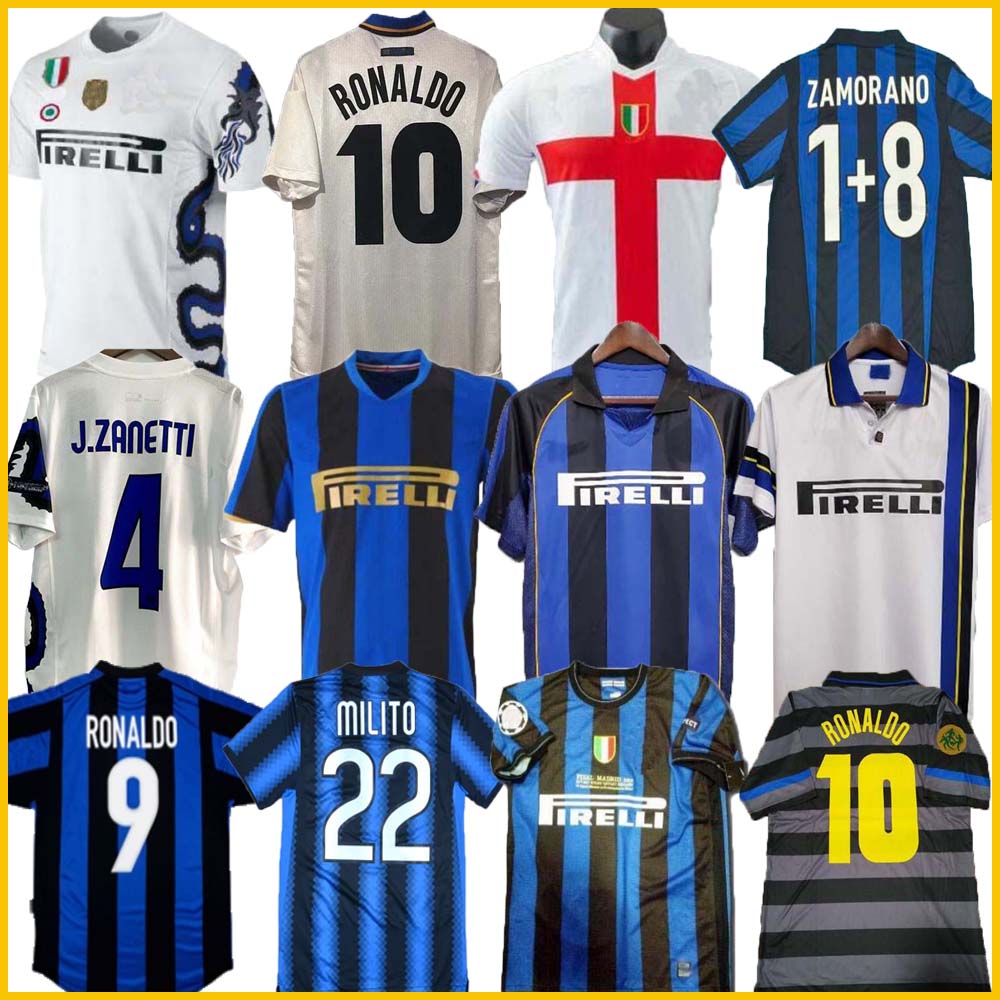 

Mens Tracksuits Finals 2009 10 MILITO SNEIJDER Zanetti Retro Jersey Soccer Jersey 97 98 99 Djorkaeff Baggio Ronaldo Adriano Mil, Gray