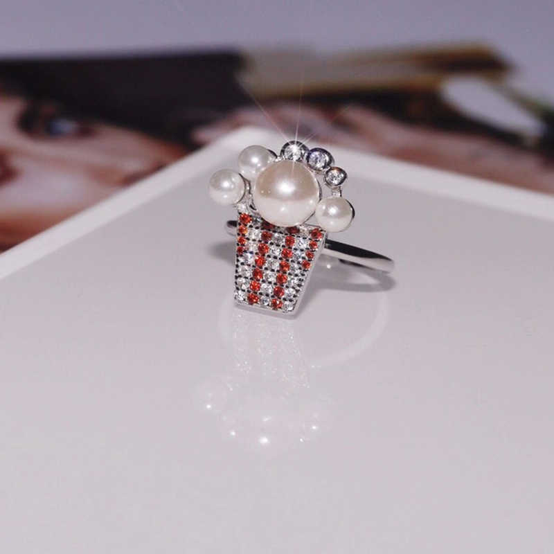 

HEF jewelry original popcorn open ring female creative index finger ring 925 Sterling Silver