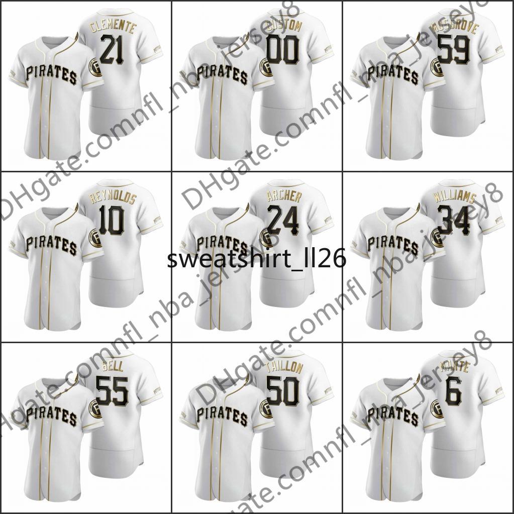 

Pittsburgh Pirates Men #21 Roberto Clemente 6 Starling Marte 24 hris Archer Women Youth Authentic Golden Edition Custom Jersey, Blue;black