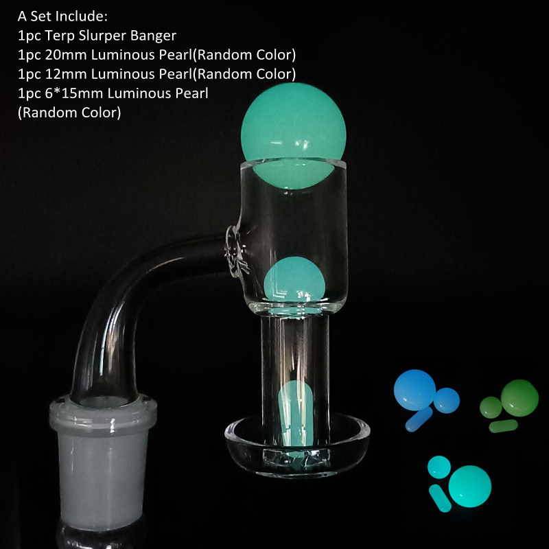 

Slurper Quartz Banger Luminous Terp Pearl Pillars Bead Pill Smoking Glass Kit Set Thick 14mm 10mm Male frost Joint Bowl Dab Nail Bong