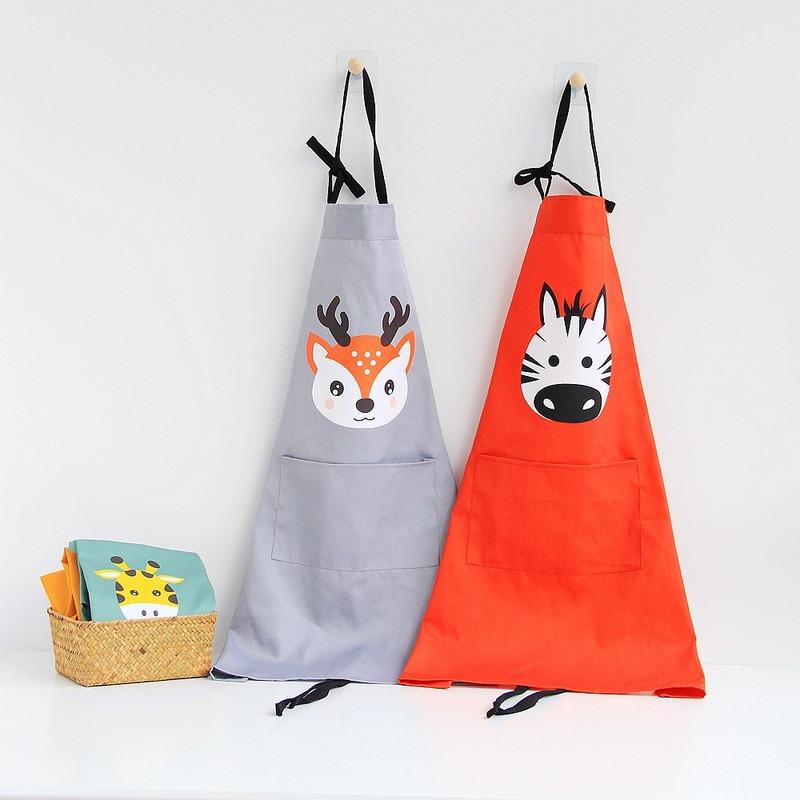 

Nordic Cartoon Apron Parent-child Baked Children's Cotton Aprons