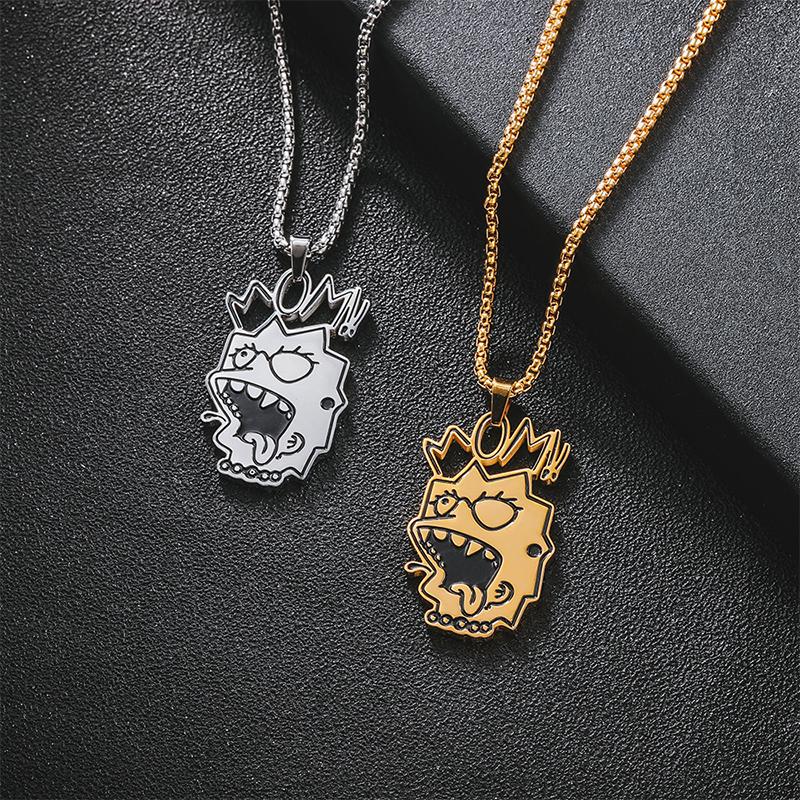 

Pendant Necklaces Men Necklace Chain Funny Gold Hip Hop Jewelry On The Neck Stainless Steel Mom Letter Gift For Male