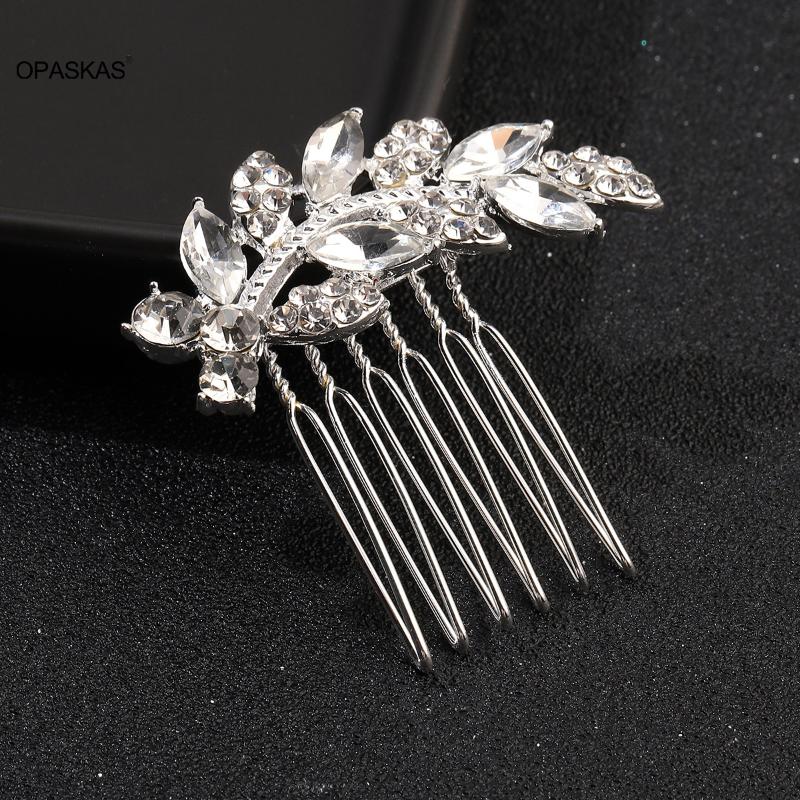 

Hair Clips & Barrettes Glittery Side Combs Vintage Rhinestone Glass Bridal Alloy Metal Leaves Shaped Accessories For Bride VL, Golden;silver