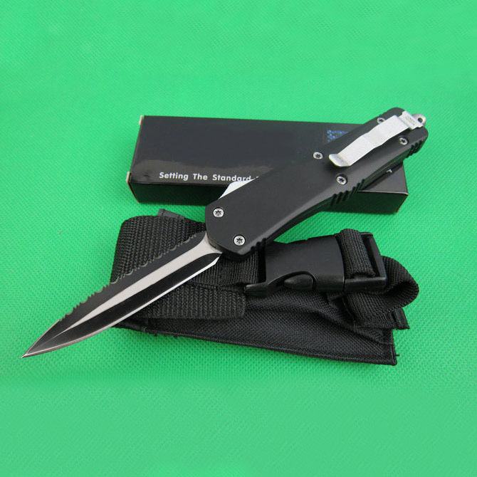 

Promotion MT A07 Large AUTO Tactical Knife 440C Blade 7 Models Optional Blade Pocket Automatic Knives With Nylon Bag