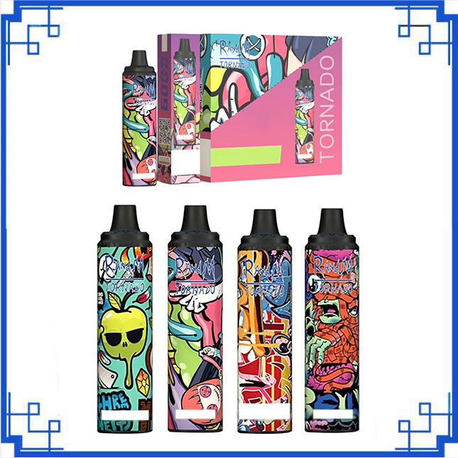

100% Original RandM TORNADO 6000PUFFS Disposable Cigarette 12ml Mesh Coil Air-Adjustable Vape Pen Device Pod vs bang max puff xxl