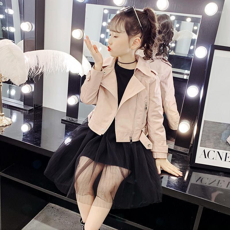 

Jackets Leather Coat Girl Fashion Spring Autumn Female Baby Short Keep Warm Jacket Childrens Wear Cool, Blue;gray