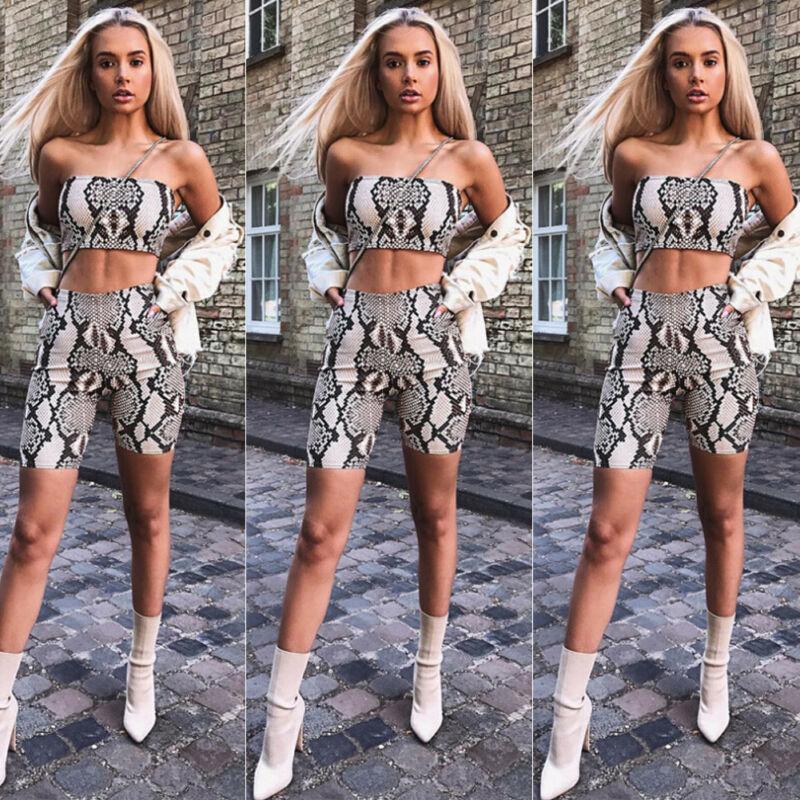 

Gym Clothing Summer Women Lady Sexy Bra Crop Top Short Pants 2 Piece Set Beach Outfits UK, As pic