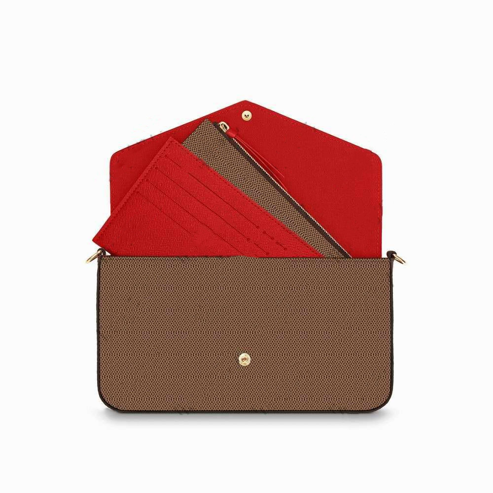 

Newest POCHETTE FÉLICIE Chain bag woman Bags Fashion women Shoulder bags High quality Chain bags Size 21/11/2 cm Model 61276 with box dust bag, Old flower