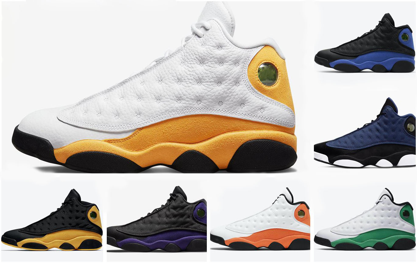 

2022 Authentic 13 Del Sol Men Basketball Shoes Brave Blue Court Purple Lucky Green Starfish Real Carbon Fiber Retro Mens 13S Trainers Sports, Customize