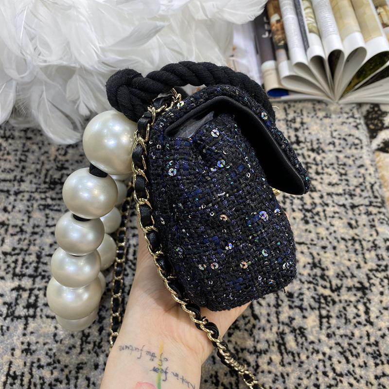 La laine de perles CF CF Perle poignée Sacs de mode AS0594 J'aime les filles qui sont uniques Le couvercle intérieur du sac est composé de sacs e
