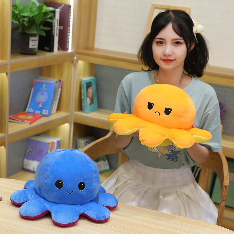 

doll Turn over Octopus plush toy smile angry little Doll Girl children's gift