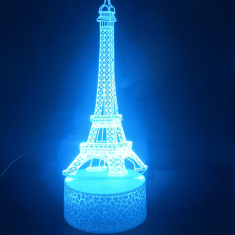 

Kids Night Light 3D LED Acrylic Lamp Touch Sensor Nightlight Eiffel Tower Children Memorial Gift Color Changing Room Decoration Dropshipping