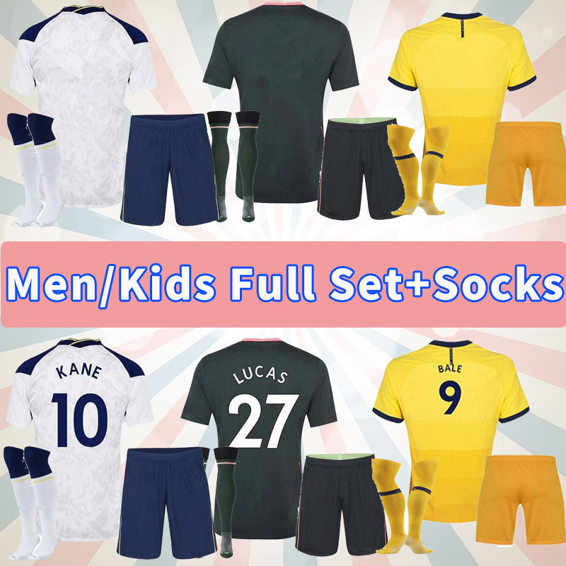 

2020 2021 KANE SON BERGWIJN BALE Soccer Jerseys 20 21 LUCAS SPURS DELE TOTTENHAM Men kids sets BALE NDOMBELE Football kit shirt uniforms, Away