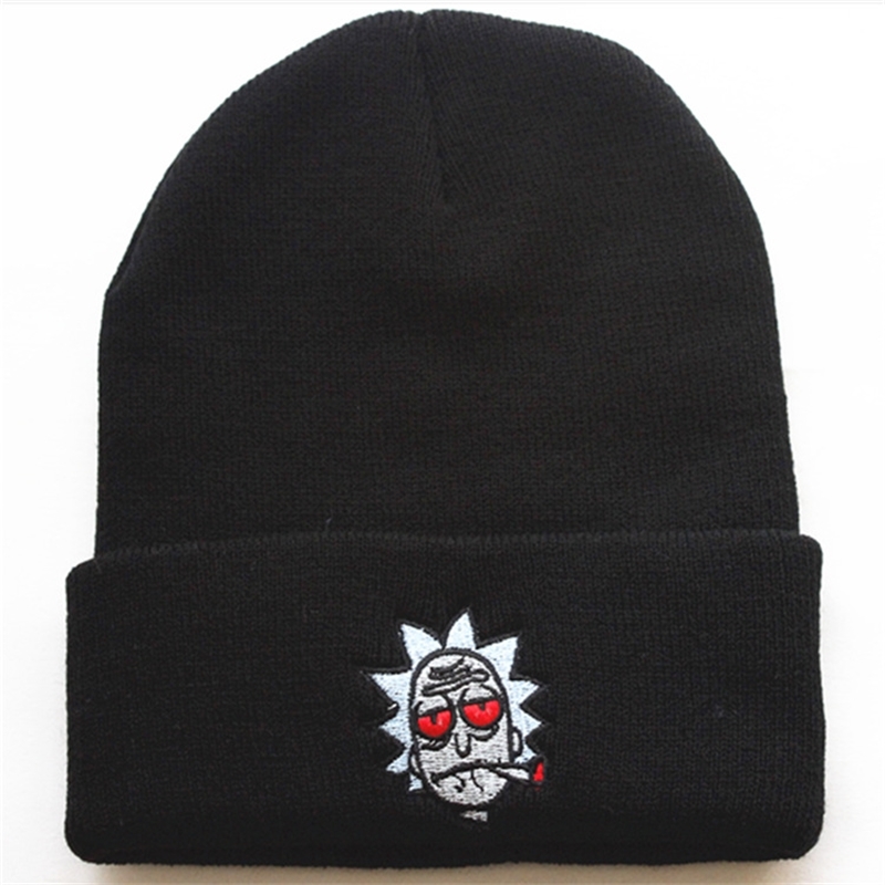 Populaire fumer Vieil homme Automne Hiver Ski de laine Rick et Mortué Pull chaleureux Bonnets de chapeau tricoté