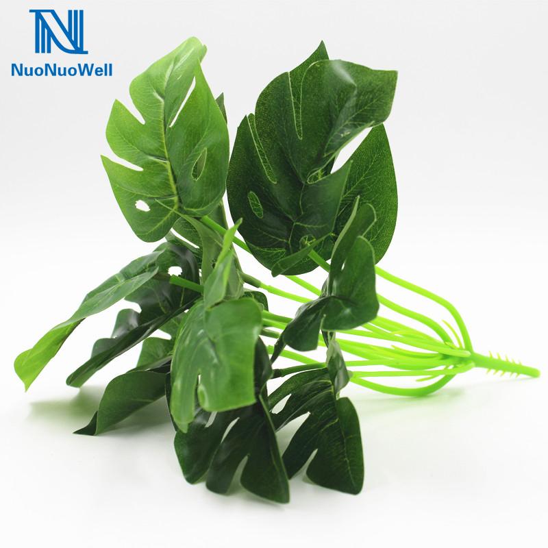 

NuoNuoWell 12Heads Artificial Monstera Silk Leaf Fake Decoration Flowers Arrangement Wedding Plant Bouquet Decorative & Wreaths