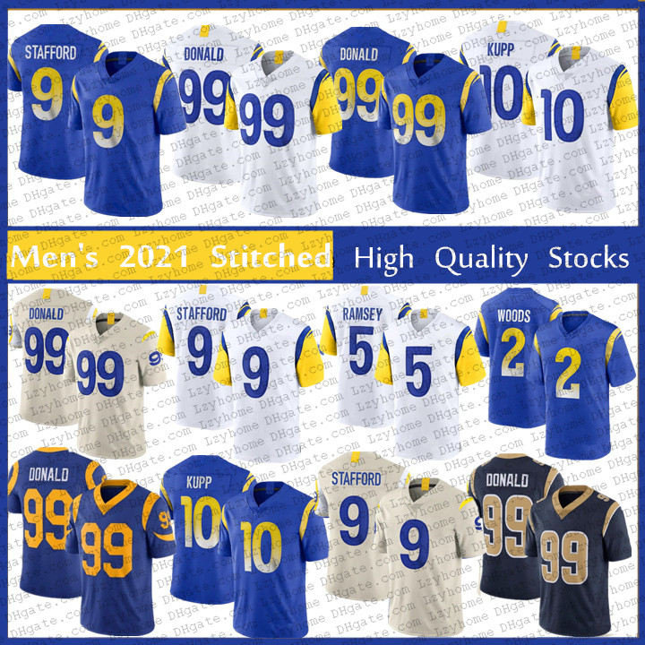 

9 Matthew Stafford 99 Aaron Donald 5 Jalen Ramsey Football Jerseys lOS 10 Cooper Kupp White Royal aNGelEs 16 jARed Goff 2 Robert Woods High quality Stitched Jersey, My store(lzyhome)