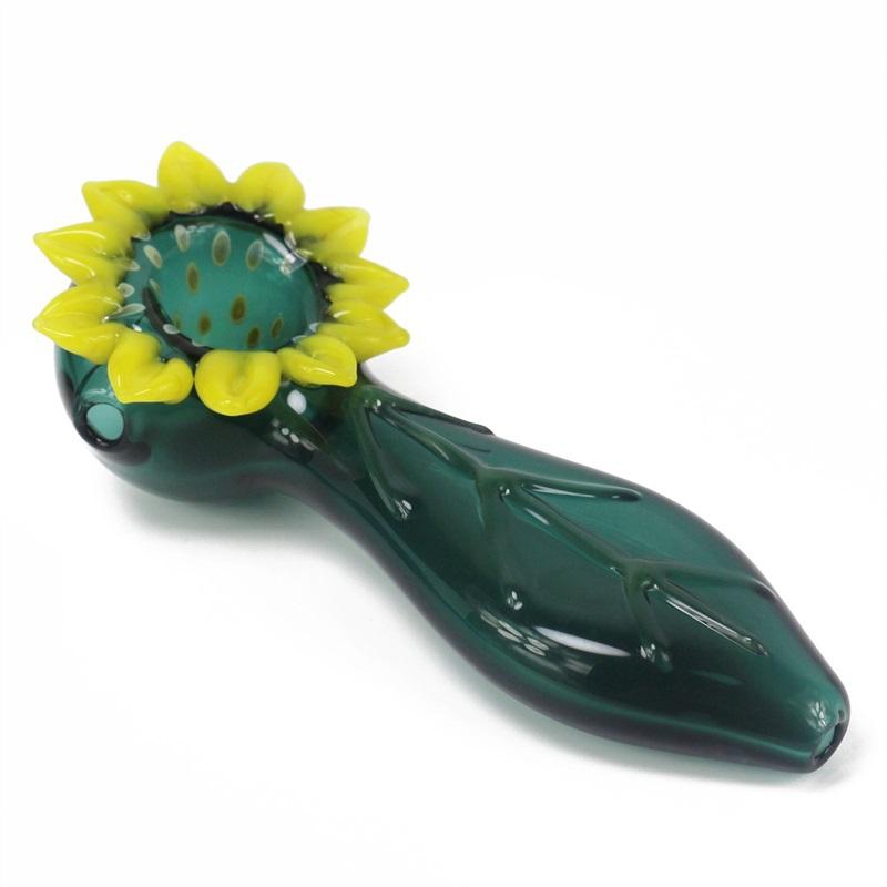 

Latest Colorful Sunflower Pipes Pyrex Thick Glass Smoking Tube Handpipe Portable Handmade Dry Herb Tobacco Oil Rigs Filter Bong Hand Novelty Art DHL Free