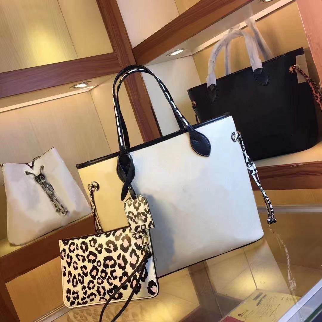 Tote bag 2 in 1 handbags leopard print Famous Classic fashion bags Ladies Handbag Large Capacity Shoulder Serial Number Date Code Totes bag with dus