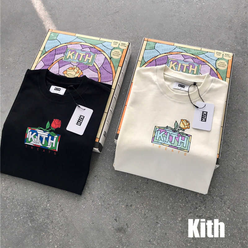 

Best QualityFlowers Box Kith T-shirt Men WomenT Shirt Heavy Fabric Summer Style Tops Tee Short Sleeve shirts X0712