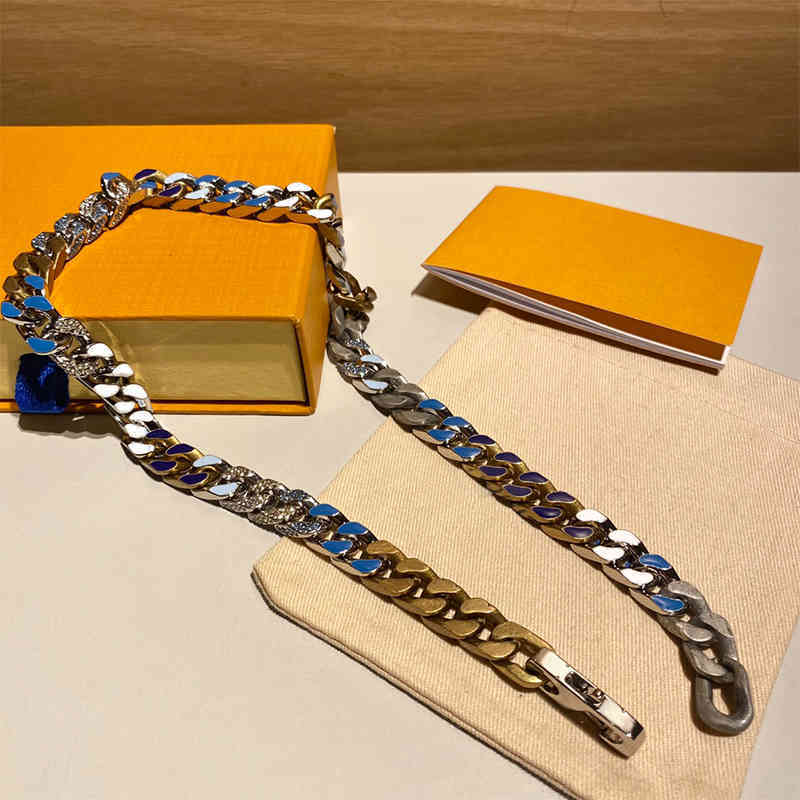 

Chain Mens Women Love Necklaces Fashion Bracelets Necklace Titanium Steel Engraved Flower Colored Enamel Diamond 18k Plated Gold Multiple Styles