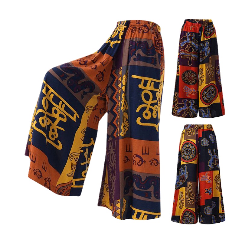 

New Amazon Express Popular Women's Loose Printed Casual Pants In Autumn, Black;white