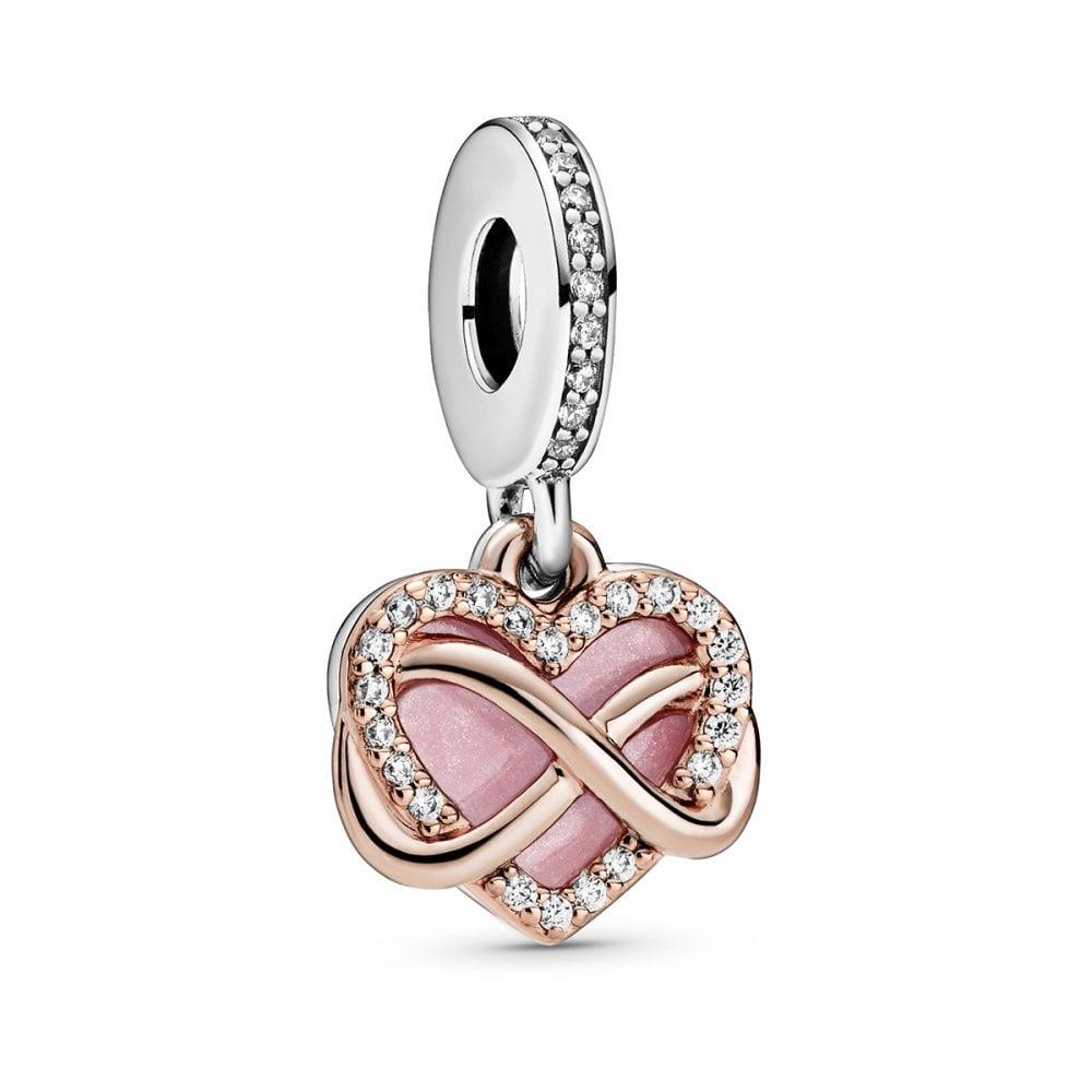 

Factory wholesale 925 Sterling Silver Sparkling Infinity Heart Dangle Pendant Charm Bead For European Jewelry Charm Bracelets