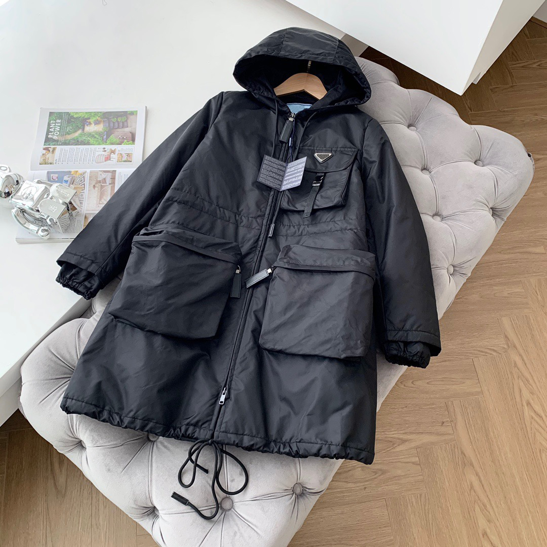 

Women's Outerwear Jacket Down Coats Winter Long Coat Fashion Style With Belt Corset Lady Slim designer Jackets Pocket Outsize Warm park, Black