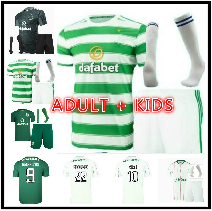 

ADULT KITS 2021 2022 Celtic home soccer jerseys EDOUARD 21 22 Elyounoussi MCGREGOR DUFFY FORREST CHRISTIE football shirt GRIFFITHS men kids, Black;yellow