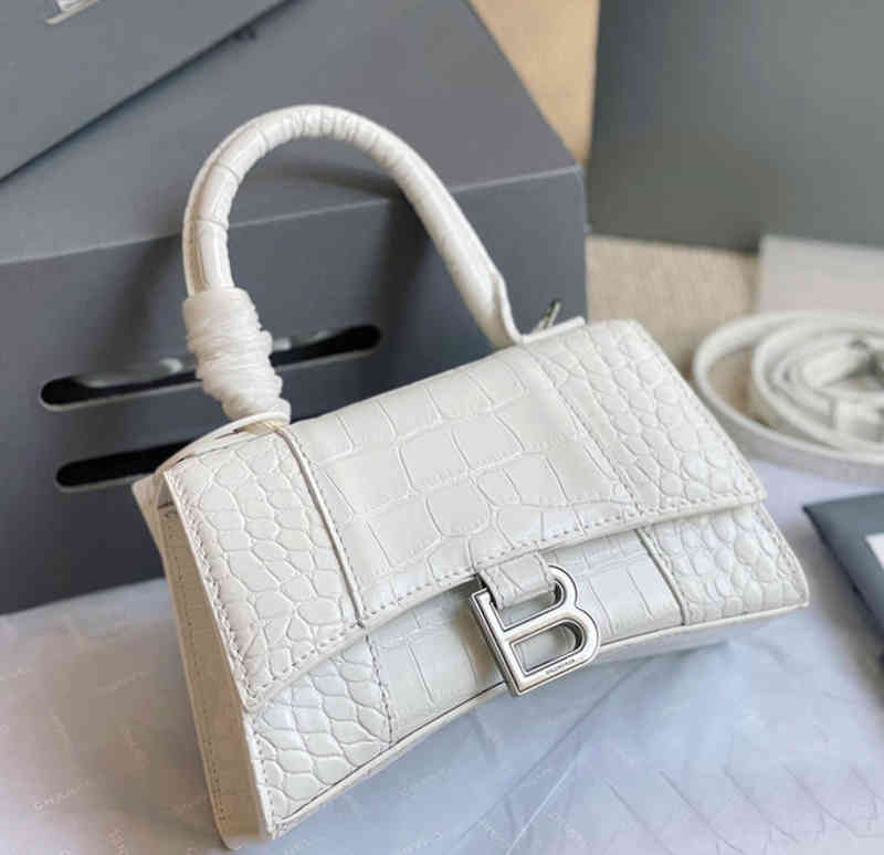 

High Quality Fashion Classic Handbags Balencaigs Star Same Bag b Family Character Female 2022 Crocodile Leather, Sky blue