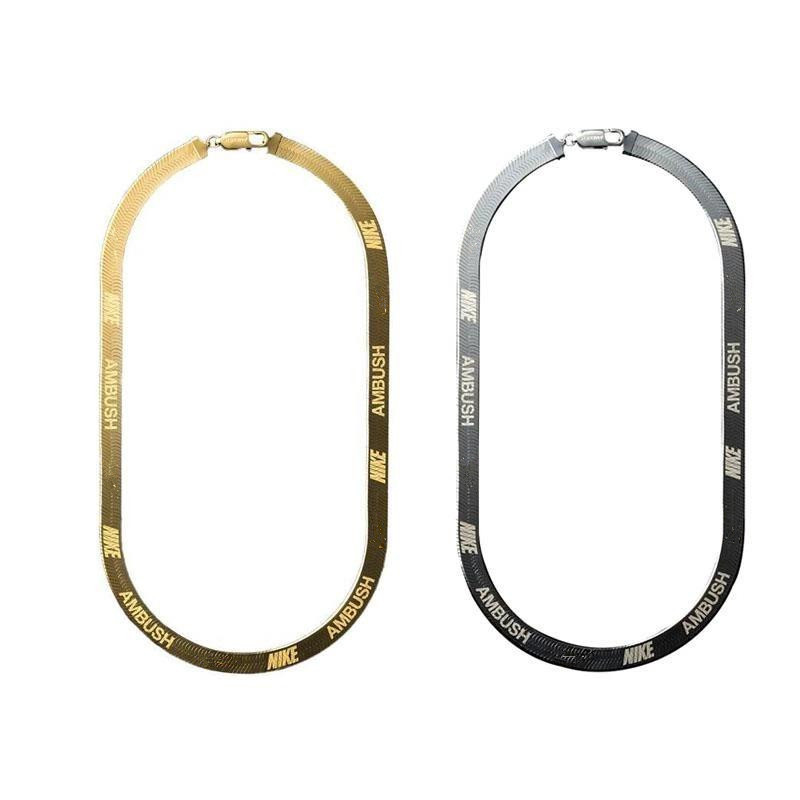 

AMBUSH X hook HERRINGBONE LOGO Metal Chain necklace Bracelet belts Men Women Hip Hop Outdoor Street Accessories Festival Gift free ship, Silver