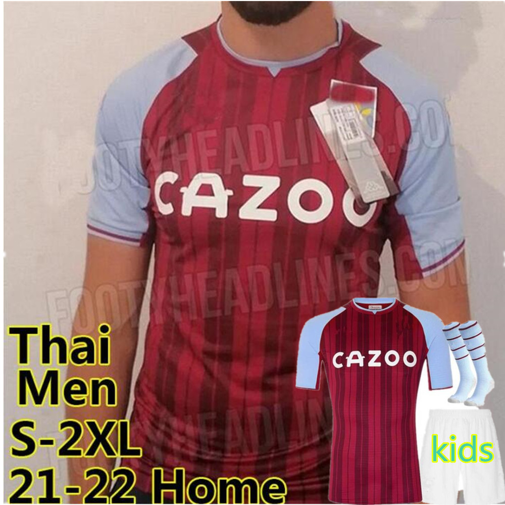 

21 22 Aston Soccer jersey villa GREALISH BUENDiA TRAORE BARKLEY 2021 2022 WATKINS WESLEY EL GHAZI .TREZEGUET McGINN Football Shirt Men and kids kits, Home